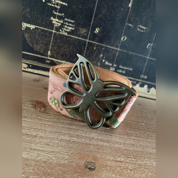 Lucky Brand Hand Painted Leather Butterfly Belt main image 4